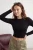 TRENDYOLMİLLA Dames Zwart Effen Lang Getailleerd Blouses
