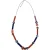 White Stuff Rectangular Bead Long Necklace Blue Multi