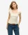 Superdry Vrouwen Essential T-shirt met Vierkante Hals en Korte Mouwen Wit
