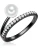 Valero Pearls Ring  zwart / zilver / parelwit