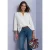 Blouse met 3/4-mouwen en split in de hals