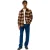 Tommy Jeans Herenoverhemd van geruite flanel met borstzak (Bruin)