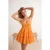 TRENDYOLMİLLA Dames Oranje Effen Kort / Mini Mouwloos Strandkleding A-lijn Strandjurken