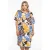 YOEK jurk met all over print ecru/geel/blauw/bruin
