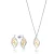 Orphelia ‘Charlotte’ Dames 925 Sterling Zilveren Set: Keten-Hanger + Oorbellen – Zilver/Goud SET-7523