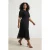 Trendyol Curve Dames Zwart Effen Midi Kort Avond / Dagelijks Skater Grote maten Jurk