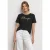 Street One Dames Shirt met ronde hals en Wording Artwork in Zwart