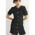 Boden Metallic Textured Mini Dress Blk