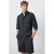 Mango Man regular fit overhemd met linnen – marine