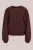 WE Fashion – Dames jersey sweater met ballonmouwen – Regular fit – Donkerbruin – LENZING™ ECOVERO™ viscose –