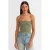 Geribbelde Vierkante Hals Crop Top