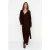 TRENDYOLMİLLA Dames Bruin Effen Midi Lang Casual Double-breasted Jurken