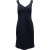Mouwloze jurk met V-hals van Ralph Lauren in marineblauwe viscose.