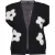 Geisha Vest Flowers Black/offwhite