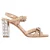 Miu Miu Sandalen met Strikdetail en Enkelbandje, Kristallen Hakken in Nude Leren Patina