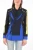 MM0 gebreide dubbelrijs blazer met piekrevers in Blu, Nero