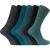 Set van 6 sokken zonder elastiek herensokken van 100% katoen – Blauw
