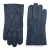 Heren marineblauwe Italiaanse leren warme wollen voering wintersteekontwerp rij- en casual handschoenen