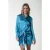 Colourful Rebel Mette Satin Wrap Dress Ls Dark Petrol