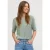 Street One Dames Basic Shirt met ronde hals in Unifarbe in Groen