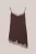WE Fashion – Dames asymmetrisch singlet met kant – Regular fit – Donkerbruin –