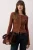 TRENDYOLMİLLA Dames Bruin Effen Lang Getailleerd Blouses