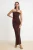 TRENDYOLMİLLA Dames Bruin Effen Maxi Mouwloos Recht Avond & Gala Jurk