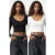 TRENDYOLMİLLA Dames Zwart Effen 2-pack Lang Getailleerd Blouses