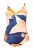 Ulla Popken Badpak  donkerblauw / oranje / abrikoos / rosa