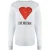 Love Moschino Large Red Heart Logo White Sweatshirt