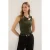 TRENDYOLMİLLA Dames Kaki Effen Mouwloos Getailleerd Blouses