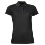 SOLS Dames/dames Performer korte mouw Pique Polo Shirt (Zwart)
