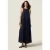 Oltre Long Dress With Crochet Insert Blue