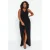 Trendyol Curve Dames Zwart Effen Midi Mouwloos Stijlvol/Avond Recht Grote maten Jurk