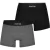 Firetrap Boxershorts met herenlogo (Set van 2) (Zwart/Grijze streep)