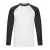 Fruit of the Loom Heren Contrast Honkbal T-shirt met lange mouwen (Wit/zwart)