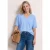 Street One Dames Shirt in gebreide look met V-hals in Blauw