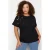 Trendyol Curve Dames Zwart Geborduurd Kort Regular fit Grote maten T-shirts