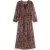 Scotch & Soda Midi Dress With Lurex And Puff Sleeve Shibori Floral Pink