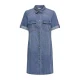 ONLY denim spijkerjurk gebreid medium blue denim