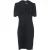 Burberry midi-jurk met V-hals en korte mouwen in zwart polyester