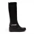 Fly London Dames Zwarte Leren Hoge Wighak Lange Laarzen – BUDI603