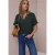 Street One Dames Blouse met korte mouwen in mousseline kwaliteit in Groen