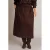 Yest Curve A-lijn midi rok Plus Size – bruin