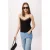 TRENDYOLMİLLA Dames Zwart Effen Mouwloos Regular fit Blouses