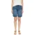 s.Oliver loose fit denim short met plooien – mediumblauw