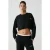 Oversized cropped sweatshirt met ronde hals