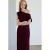 Mango off shoulder midi jurk – donkerrood