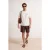 TRENDYOL MAN Heren Ecru Slogan Kort Oversized T-shirts