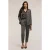 Motivi Pinstripe Lurex Trousers With Waistband Grey
